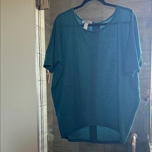 Relaxed Scoop Neck Women's Top in Teal